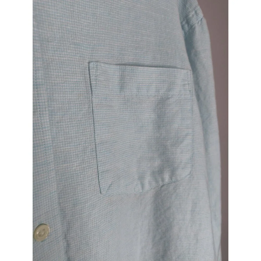 Banana Republic Men's Size XL Blue Linen Long Sleeve Button Up Slim Fit Collared
